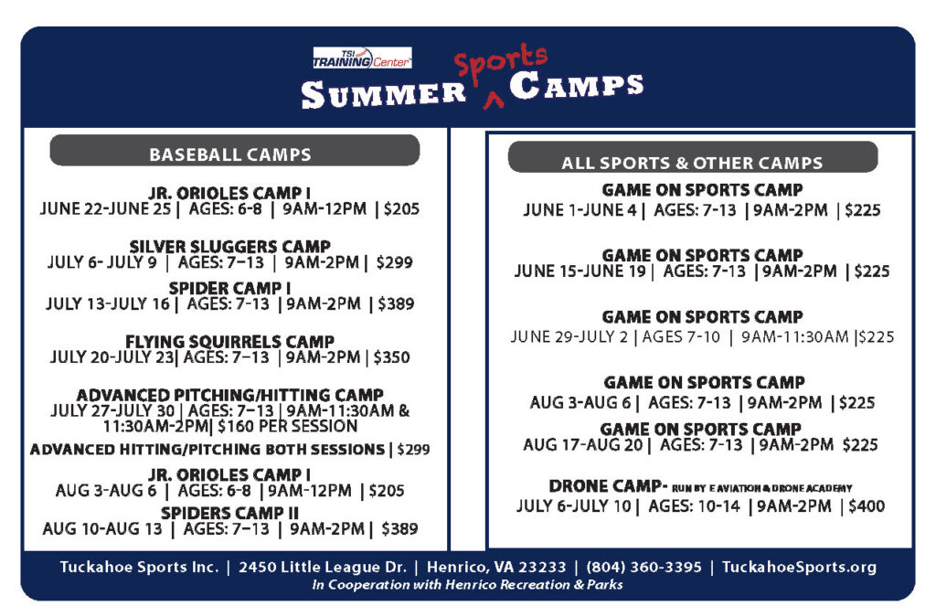 Baseball Camps kd tsi summercamps2026 camptuck flyer 0220
